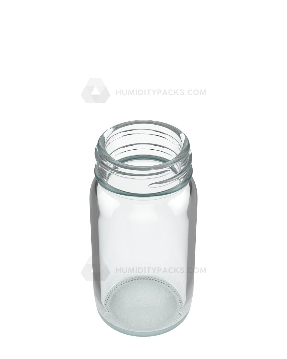 38mm Wide Mouth Straight Clear 2oz Glass Jar 160/Box Humidity Packs - 2