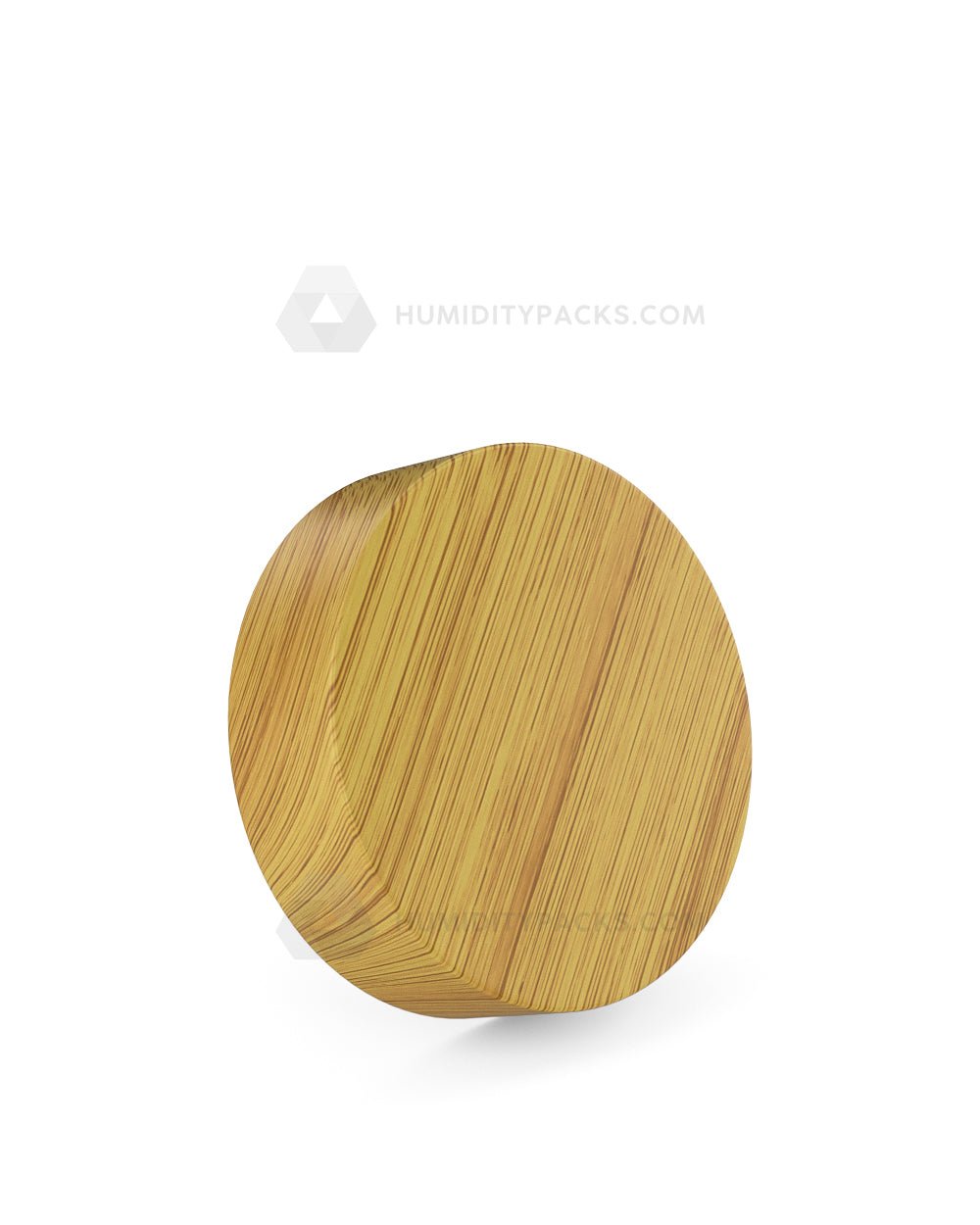 53mm Push and Turn Flat Child Resistant Plastic Caps With Foam Liner - Bamboo Wood - 120/Box Humidity Packs - 1