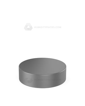53mm Push and Turn Flat Child Resistant Plastic Caps With Foam Liner - Matte Silver - 120/Box