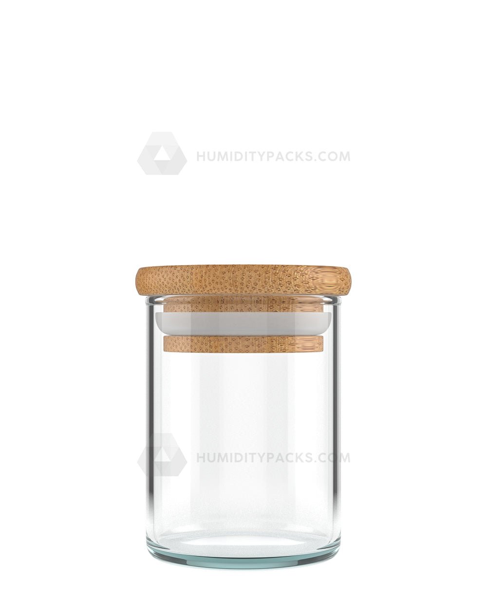 2oz Glass Jar with Wooden Lid 200/Box Humidity Packs - 1