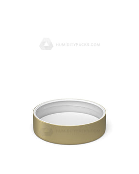 50mm Push and Turn Smooth Child Resistant Plastic Caps With Foam Liner - Matte Gold - 100/Box Humidity Packs - 4