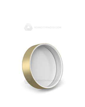 50mm Push and Turn Smooth Child Resistant Plastic Caps With Foam Liner - Matte Gold - 100/Box Humidity Packs - 2
