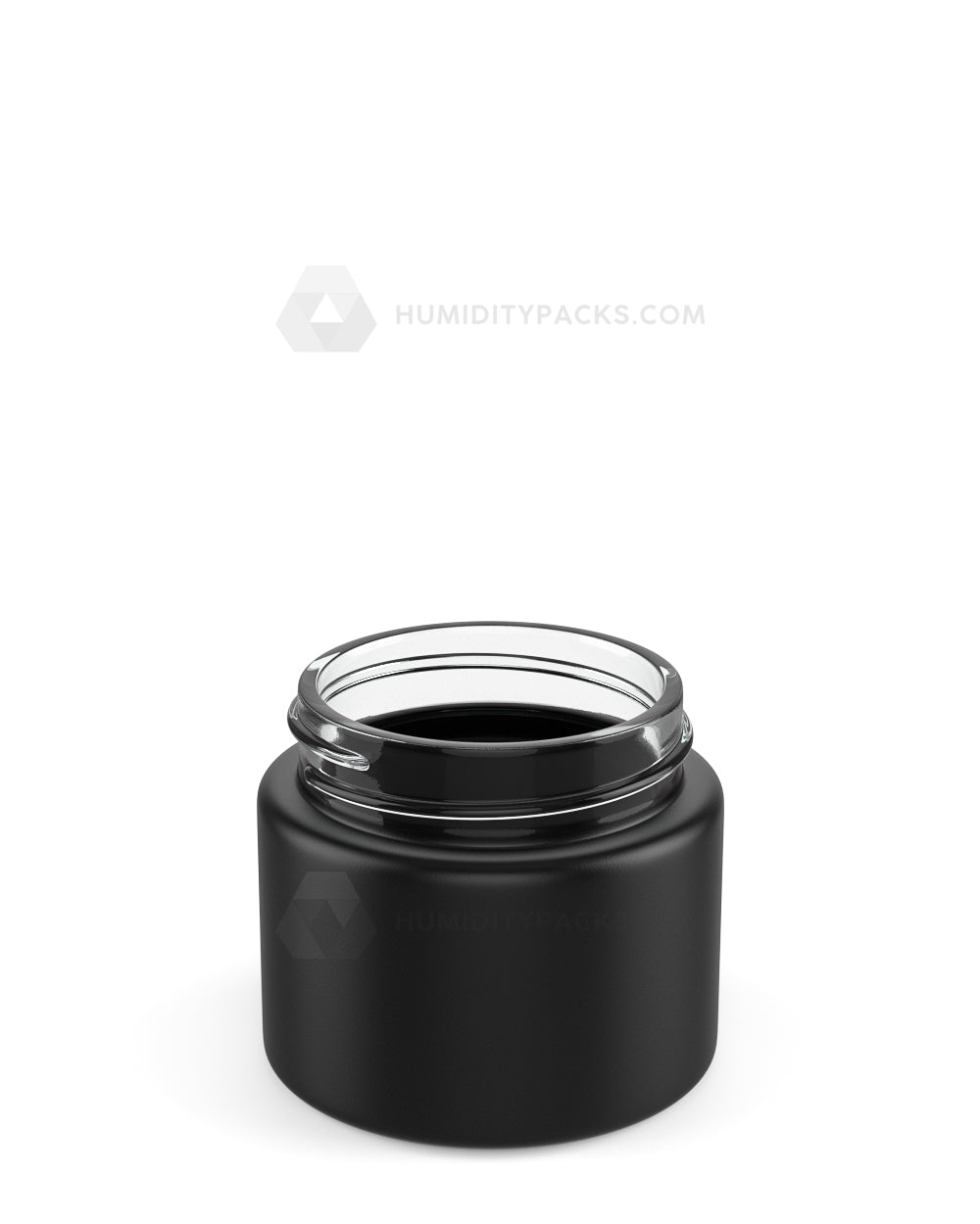 50mm Straight Sided Matte Black 2oz Glass Jar 200/Box