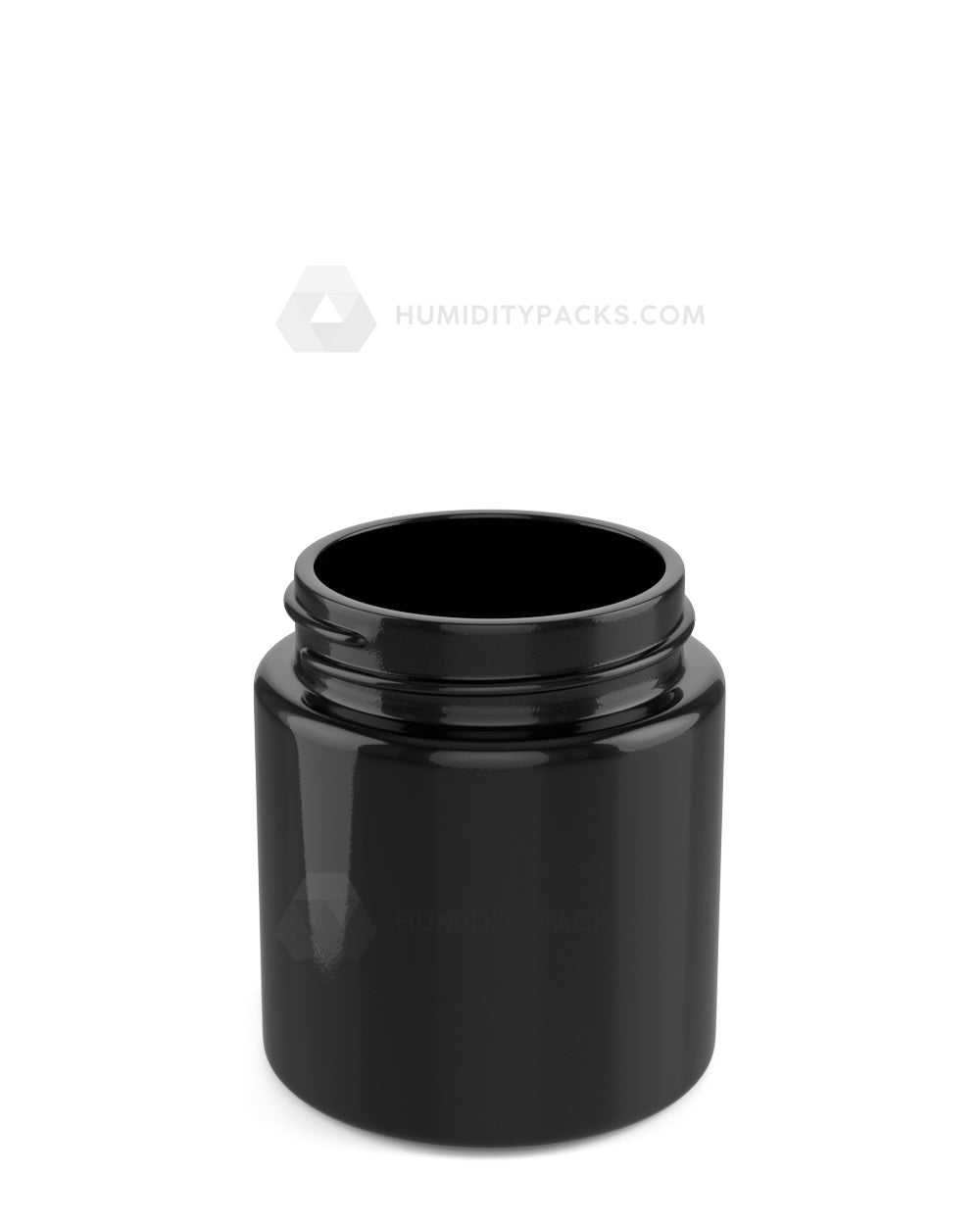 50mm Straight Sided Glossy Black 3oz Glass Jar 150/Box