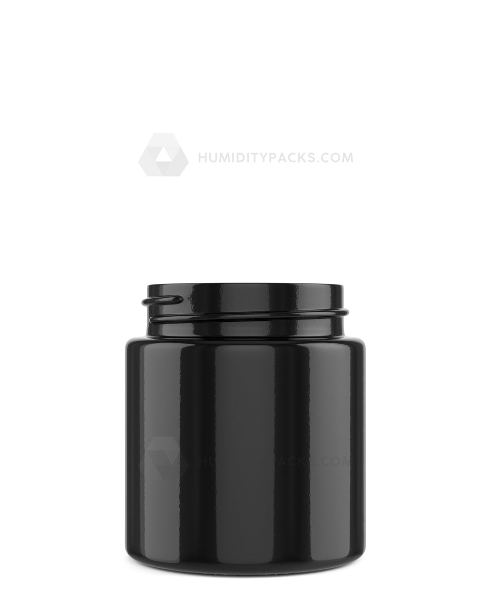 50mm Straight Sided Glossy Black 3oz Glass Jar 150/Box