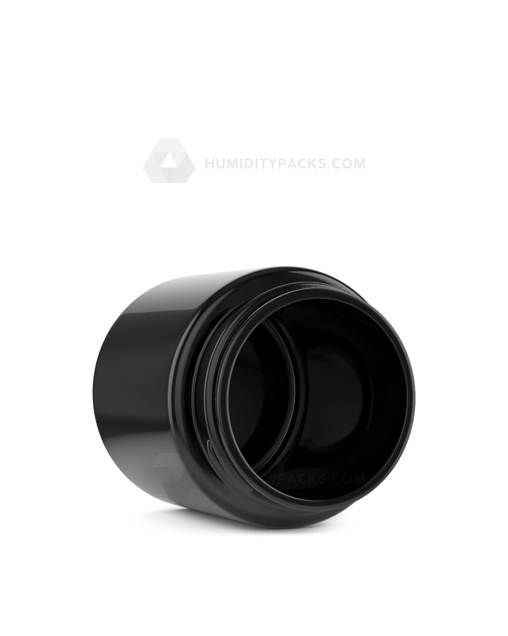 50mm Straight Sided Glossy Black 3oz Glass Jar 150/Box