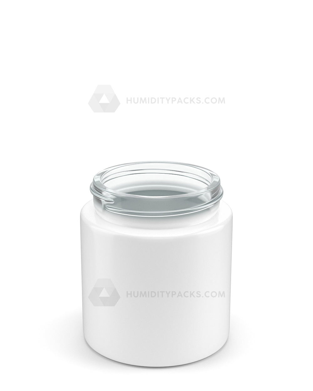 50mm Straight Sided Glossy White 3oz Glass Jar 100/Box Humidity Packs - 2