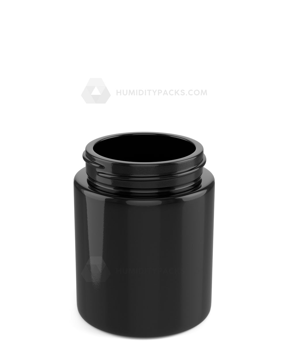 50mm Straight Sided Glossy Black 4oz Glass Jar 100/Box