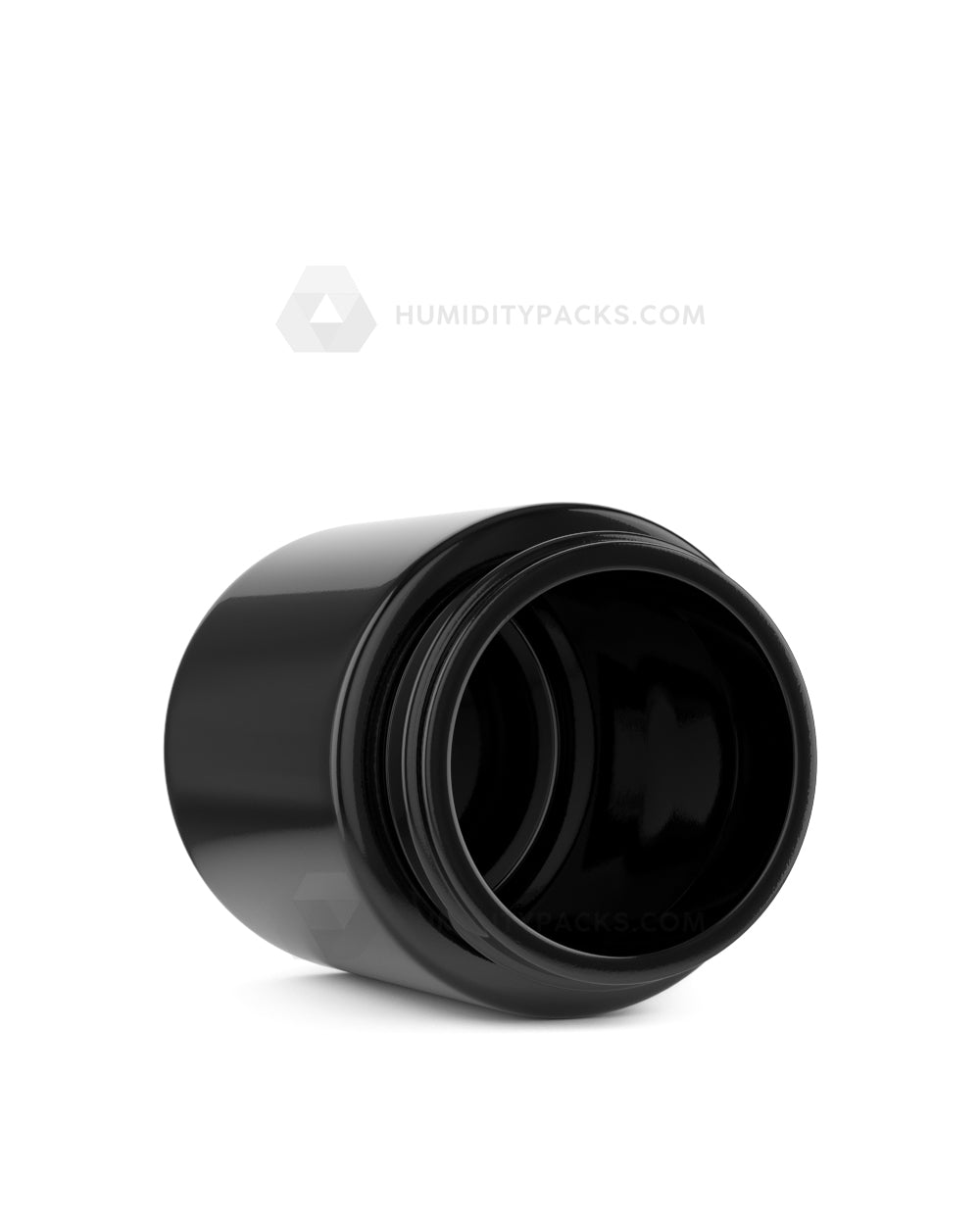 50mm Straight Sided Glossy Black 4oz Glass Jar 100/Box