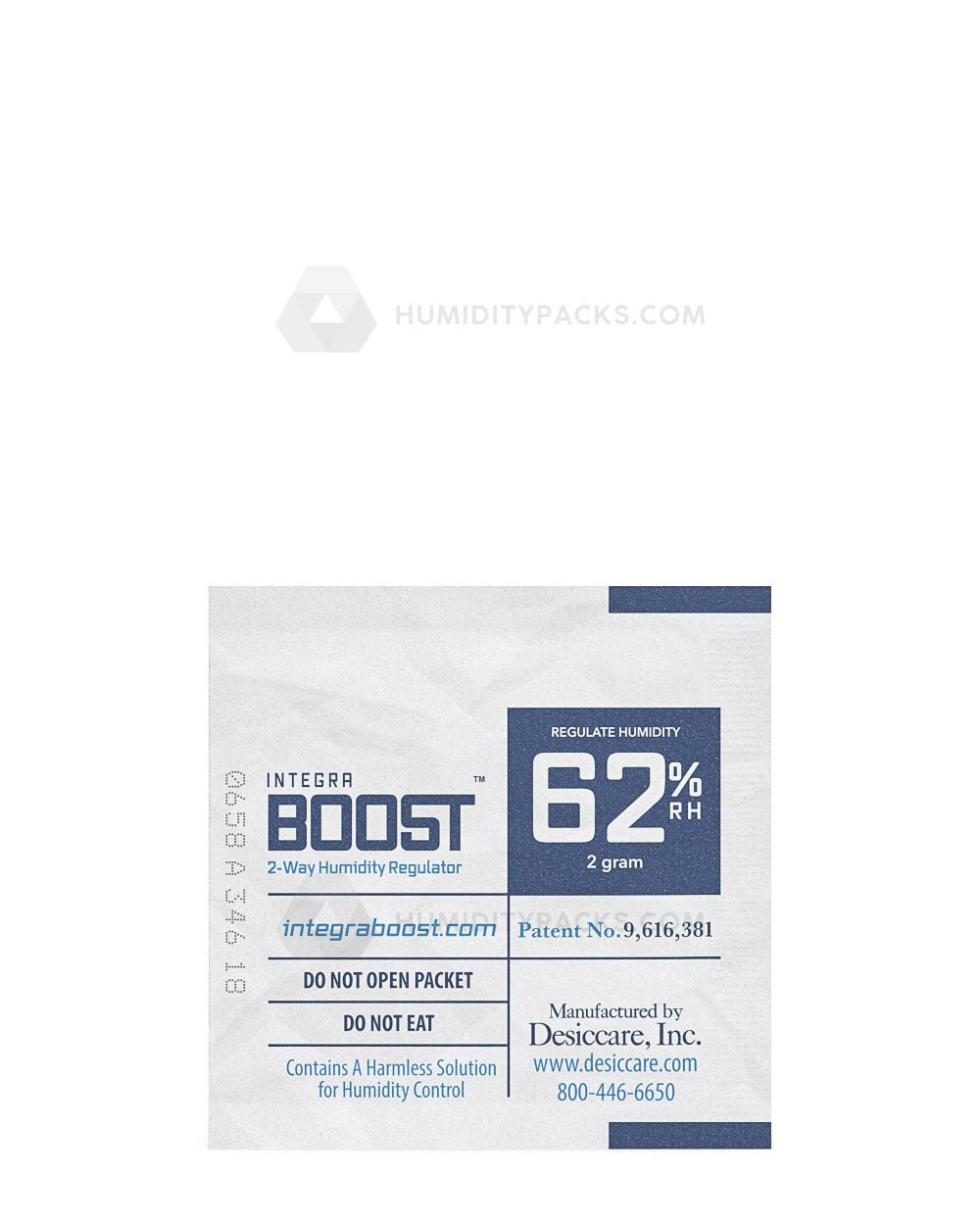 Integra Boost 2 Gram 62% 2-Way Humidity Packs 100/Box Humidity Packs - 3