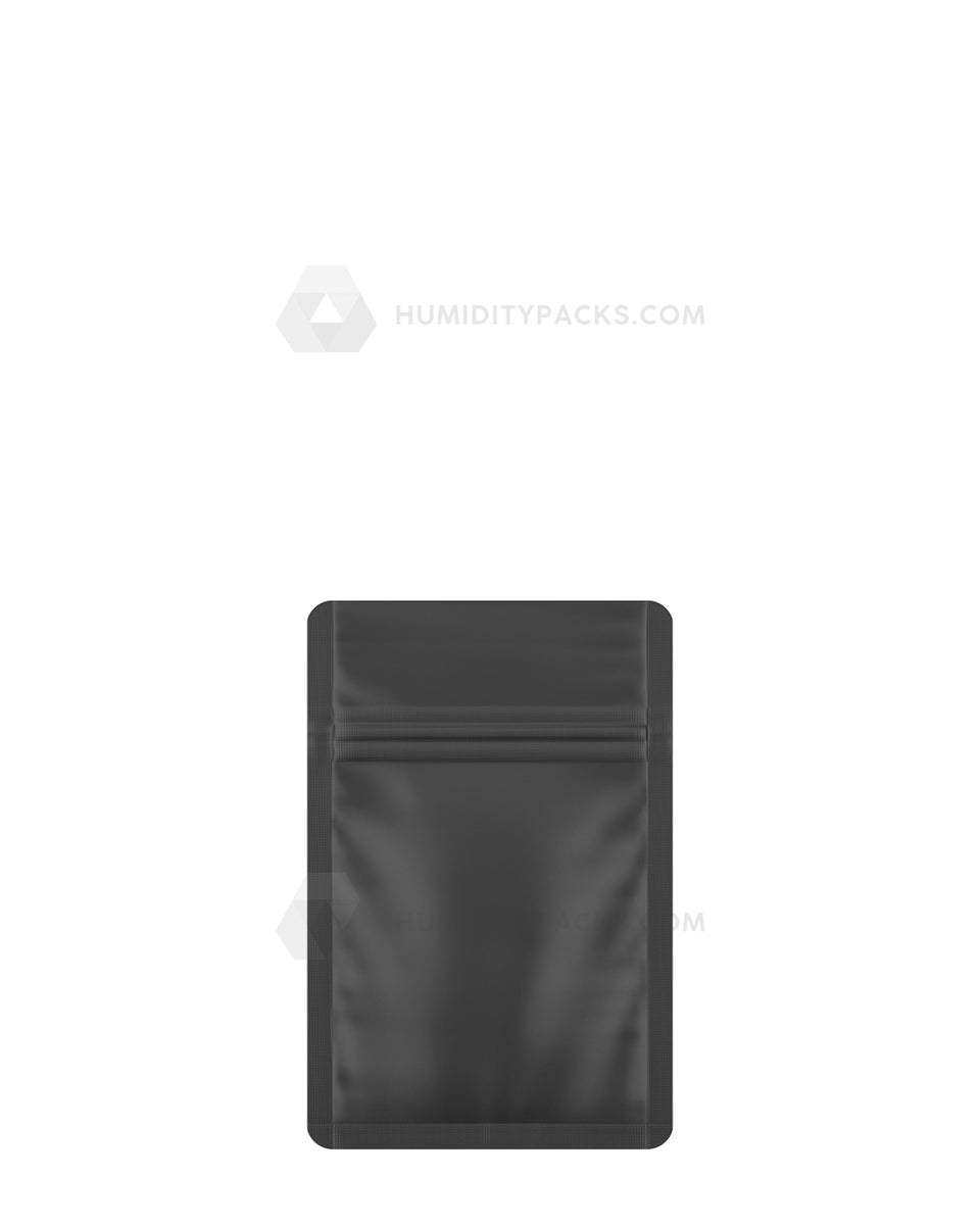 1g Blank Mylar Bags Matt Black with Clear Front - Pack of 100
