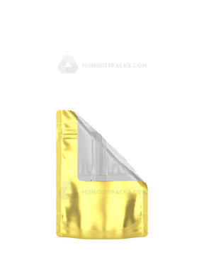 Matte-Gold 3.6" x 5" Vista Mylar Tamper Evident Tear Notch Bags (3.5 grams) 1000/Box Humidity Packs - 1
