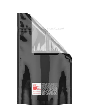 Glossy-Black 5" x 8.14" Vista Mylar Tamper Evident Bags for WA State (14 grams) 1000/Box