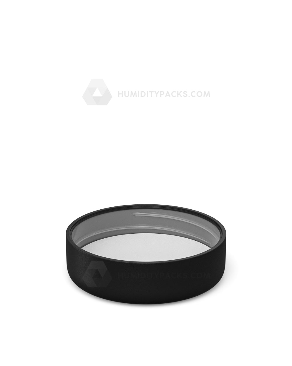 53mm Push and Turn Dome Child Resistant Plastic Caps With Foam Liner - Matte Black - 100/Box