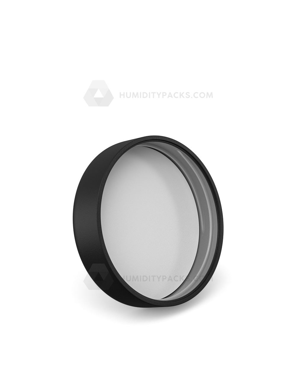 53mm Push and Turn Dome Child Resistant Plastic Caps With Foam Liner - Matte Black - 100/Box