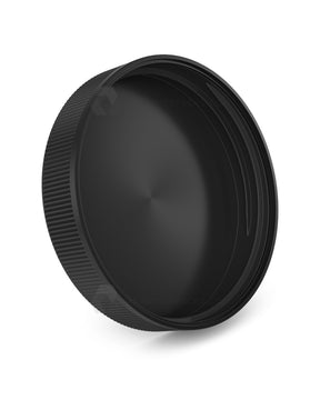 89mm Push and Turn Ribbed Child Resistant Plastic Caps With Foam Liner - Semi Gloss Black - 205/Box