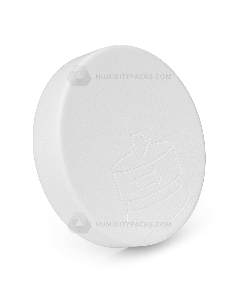 89mm Push and Turn Smooth Child Resistant Plastic Caps With Foam Liner - Semi Gloss White - 205/Box